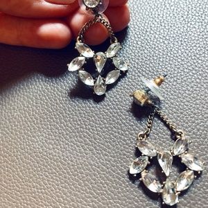 J.Crew Crystal Statement Earrings In Brass